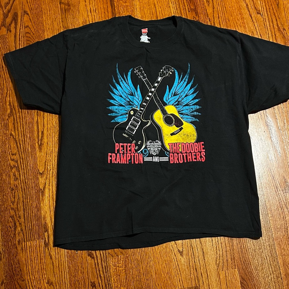 Hanes Black Graphic tee featuring Peter Frampton and the Doobie Brothers